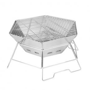 Amazon Hot Selling Cooking Stove Camping Portable Grill BBQ Hexagon Stainless Steel Folding Grill