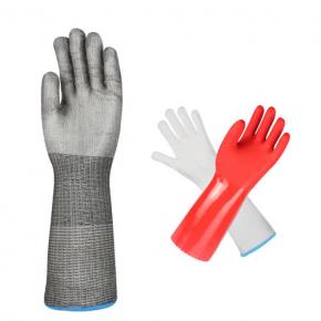 Long Steel Wire Anti-cutting Anti-stab Gloves Tailoring Aquatic Products To Kill Fish To Catch The Sea Slaughtered Metal Iron Gloves To Lengthen