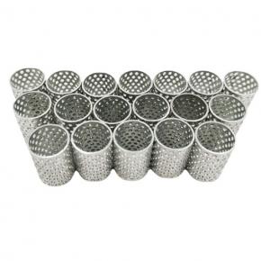 304 Stainless Steel Round Hole Filter Cylinder Cylindrical Stainless Steel Edge Filter Cylinder Industrial Filter Punching Mesh Cylinder