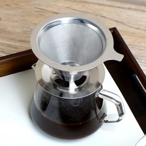 304 Stainless Steel Double-layer Coffee Filter Hand-brewed Coffee Funnel Filter-free Drip Filter