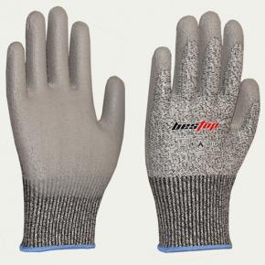 Bestop B5105 13-pin Anti-cut Gloves Grade 5 Dipped Gloves Gray PU Coated Palm Anti-cut Gloves